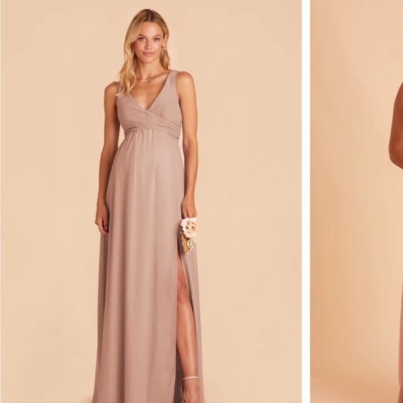 Birdy Grey bridesmaid dress taupe Laurie empire dress bump friendly - Picture 2 of 4